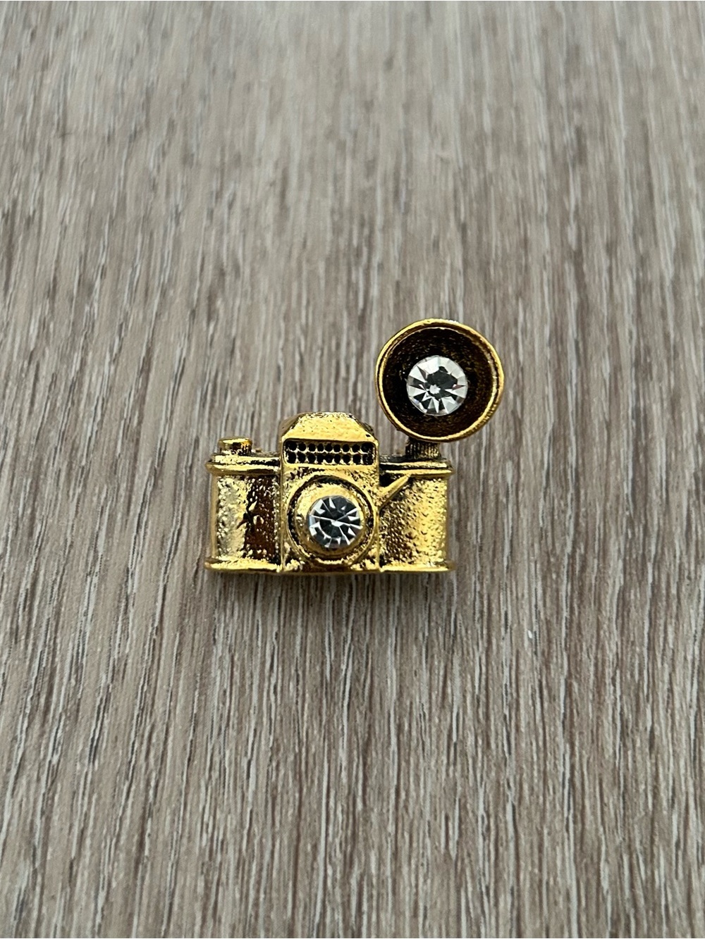 Gold Camera Brooch